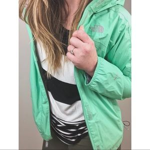 Mint Green NorthFace Rain Coat